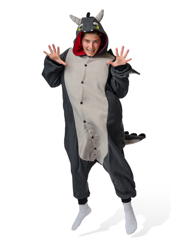 Black Dragon Kigurumi Adult Onesie Costume Pajamas Main KIGU-KG-059