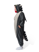 Black Dragon Kigurumi Adult Onesie Costume Pajamas Side KIGU-KG-059