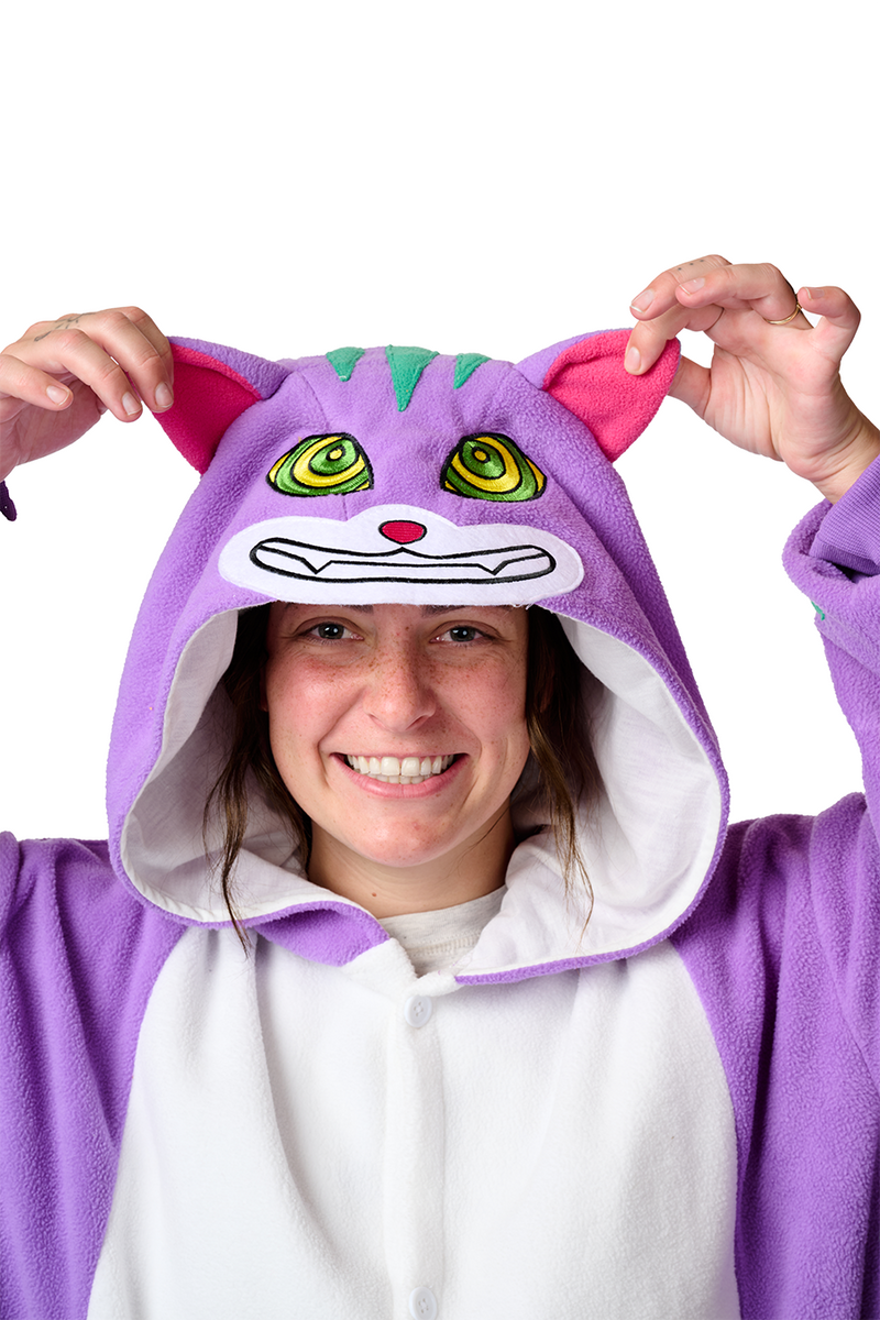 Cheshire Cat Kigurumi Adult Onesie Costume Pajamas Hood KIGU