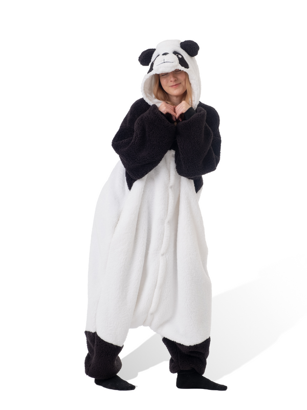 Fluffy Panda Animal Kigurumi Adult Onesie Costume Pajamas Main KIGU-KG-015