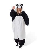 Fluffy Panda Animal Kigurumi Adult Onesie Costume Pajamas Main2 KIGU-KG-015