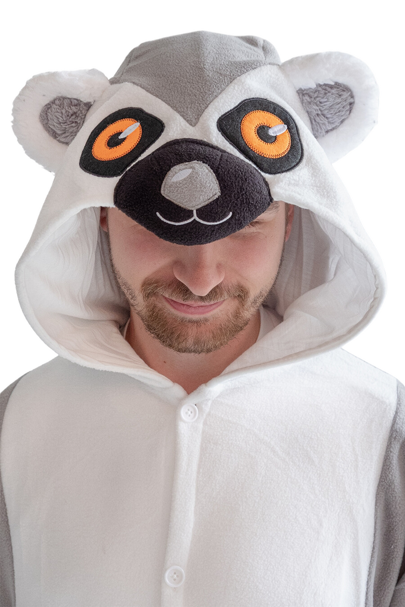 Ring-Tailed Lemur Animal Kigurumi Adult Onesie Costume Pajamas Hood KIGU-KG-033