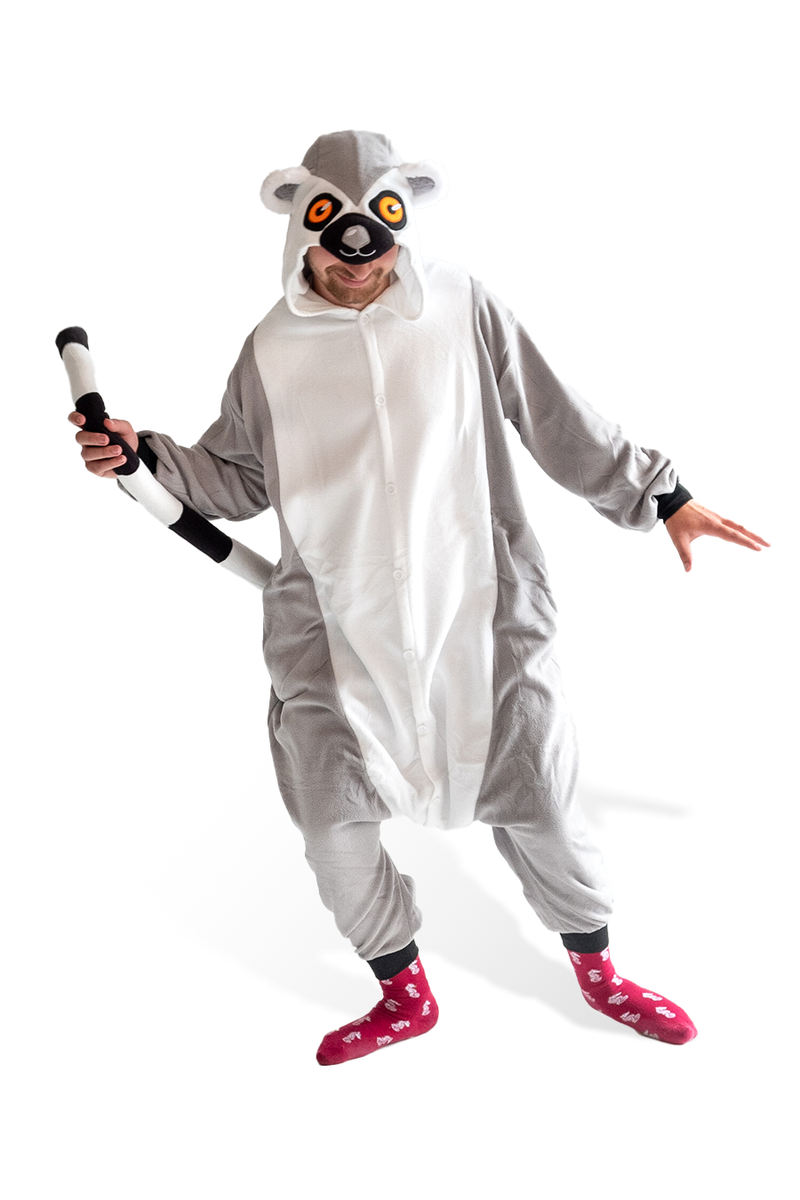 Ring-Tailed Lemur Animal Kigurumi Adult Onesie Costume Pajamas Main KIGU-KG-033