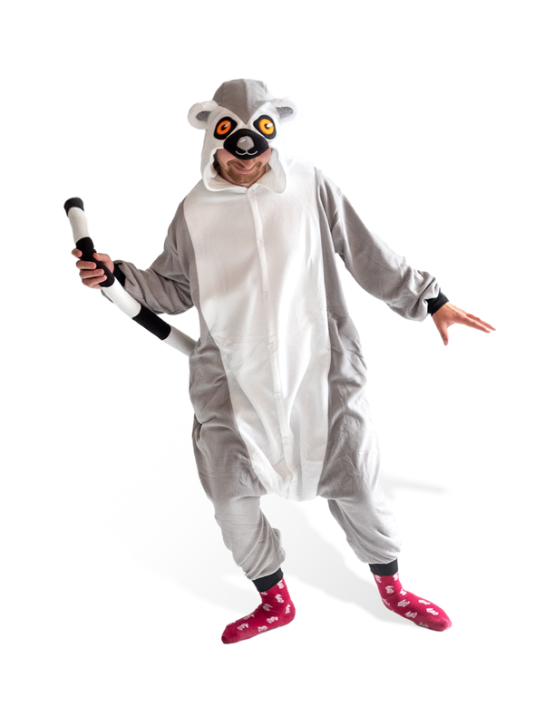 Ring-Tailed Lemur Animal Kigurumi Adult Onesie Costume Pajamas Main KIGU-KG-033