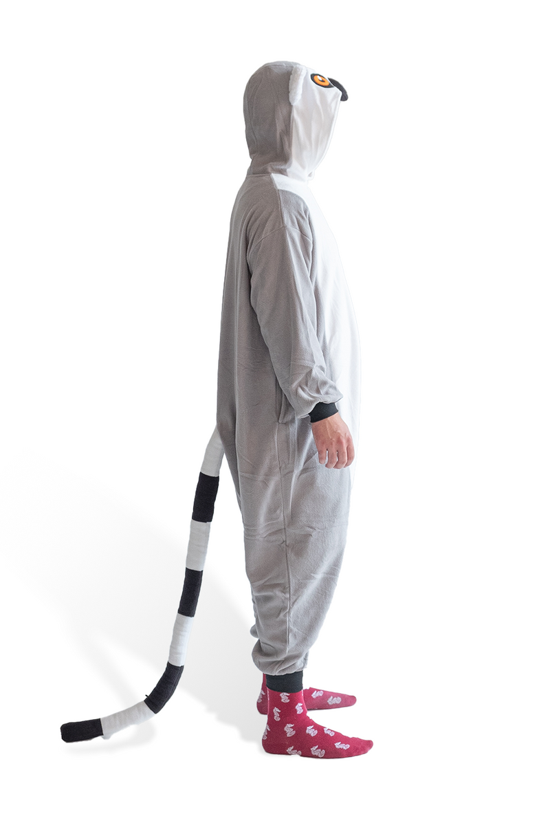 Ring-Tailed Lemur Animal Kigurumi Adult Onesie Costume Pajamas Side Left2 KIGU-KG-033